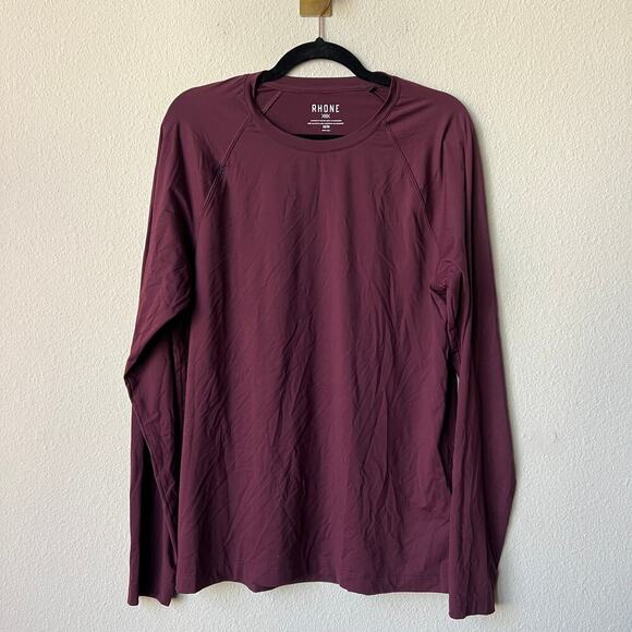 Rhone Reign Burgundy Long Sleeve Soft Sweat Wicking Top Size M - Picture 2 of 6